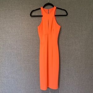 H&M Coral Bodycon Midi Dress